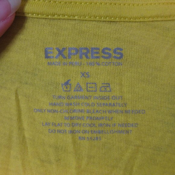 NWOT Express yellow graphic tee t shirt top XS extra small - Picture 5 of 5